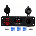 Triple Function Dual USB Charger LED Voltmeter 12V Steckdose Steckdose Panel Jack für Auto Boot Marine Digitalgeräte Handy Tablet